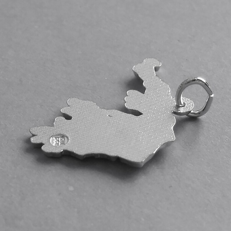 Greece Map Of Sterling Silver Bracelet Charm Solid .925 Greek Travel Souvenir Europe Mediterranean