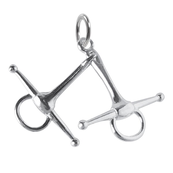 Sterling Silver Charm Snaffle Bit .925 Horse Riding Pendant