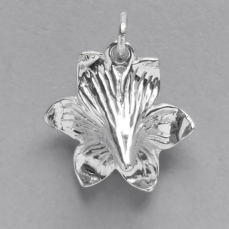 Lily Flower Sterling Silver Bracelet Charm Solid .925 Floral Gardening Florist