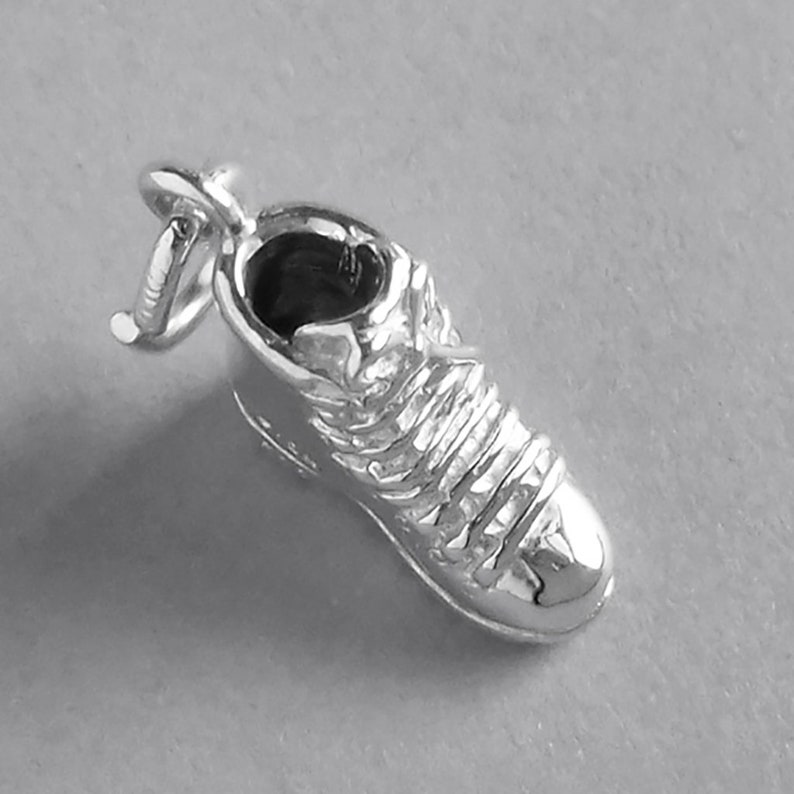 Hiking Boot Charm Sterling Silver Pendant Solid .925 Walking Rambling Hike Footwear Pendant