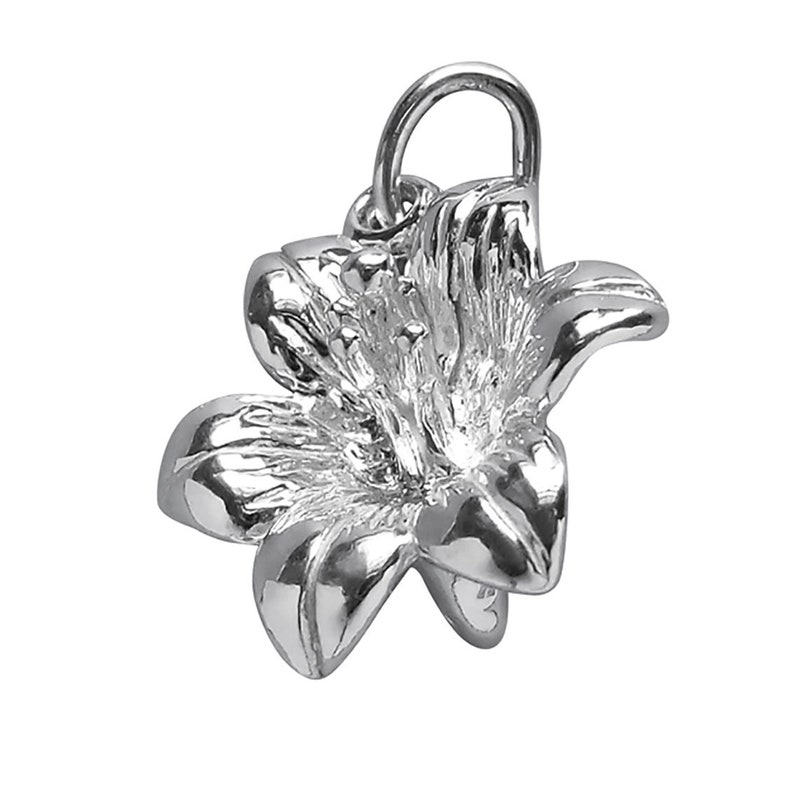 Lily Flower Sterling Silver Bracelet Charm Solid .925 Floral Gardening Florist