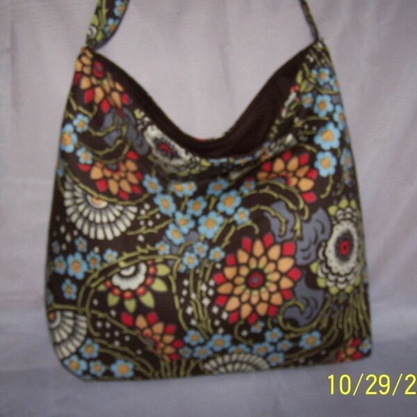 Amy Butler Geisha Fans Slouch Bag-Olive