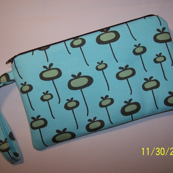 amy Butler Fresh Start On Seafoam  Wristlet 