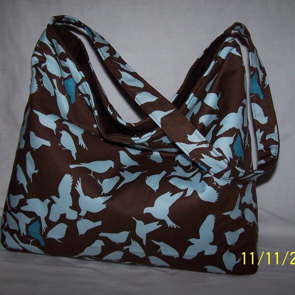 Birds In Brown Slouch Bag