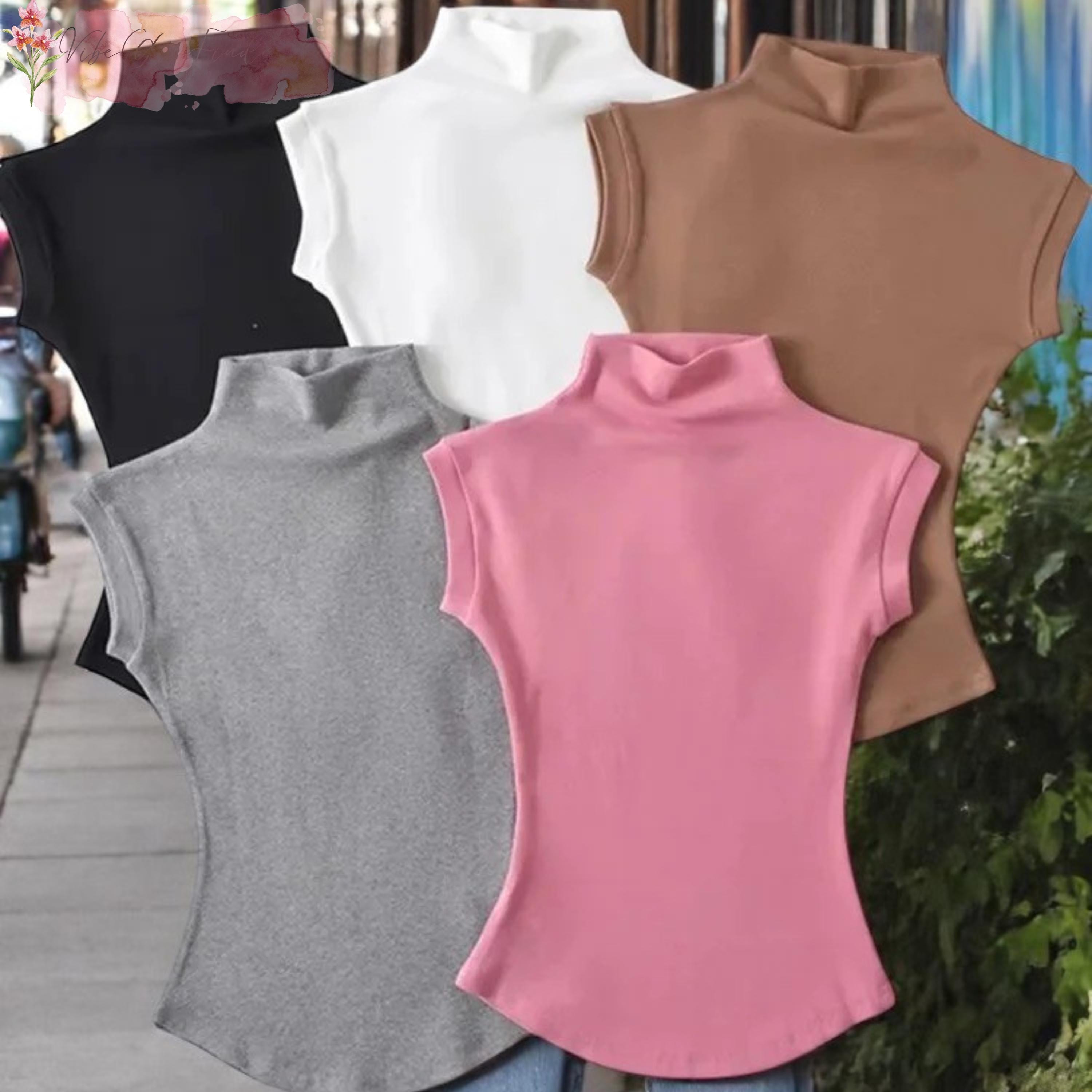 White Sleeveless Turtleneck