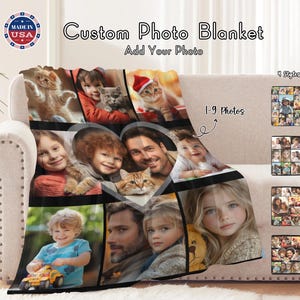 Custom Photo Collage Blanket: Personalized Family Gift