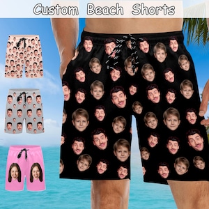 Custom Face Swim Trunks: Personalized Photo Beach Shorts