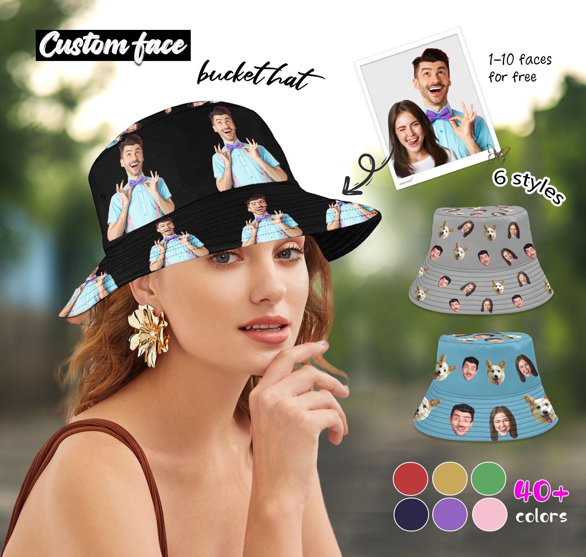 Cappello A Secchio Ricamato Personalizzato - Testo A Tua Scelta, Unisex, Ideale Per Spiaggia Ed Estate