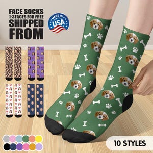 Custom Pet Face Socks, Customized funny Socks with Photos, Photo Socks,Personalized socks for Dog/cat Lovers,Thanksgiving Day,Chirstmas Gift