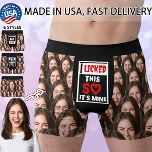 Personalized Photo Boxers, Custom Face Boxer Briefs, Custom Men underwear, Custom Anniversary Gift for Boyfriend Husband Dad, Birthday Gift