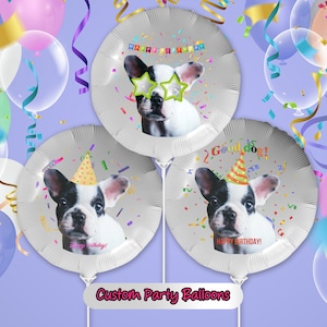 Palloncino con volto personalizzato, realizzato negli Stati Uniti, con testo, foto e immagine su palloncini in lamina, palloncini per feste di compleanno.