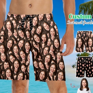 Personalized Photo Swim Trunks: Custom Face Men&#39;s Swimwear for Husband