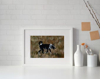 Dog Postcard, Black and White Dog, Fine Art Print, Wall Decor
