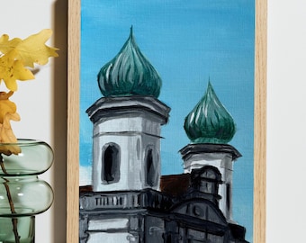 Lucerne Acrylic Postcard, Wall decor, Fine Art Print, Original Painting