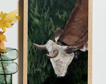 Swiss Cow Postcard, Switzerland Art, Wall Decor, Fine Art Print