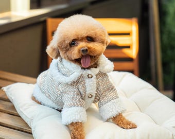 Pet Jacket | Small Dog Clothes | Luxury Holiday Dog Winter Coat | SML