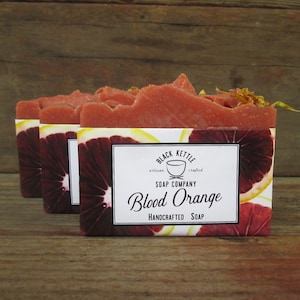 BLOOD ORANGE Vegan Handmade Soap Bars Moisturizing