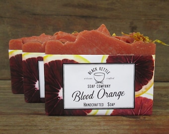 BLOOD ORANGE Vegan Handmade Soap Bars Moisturizing