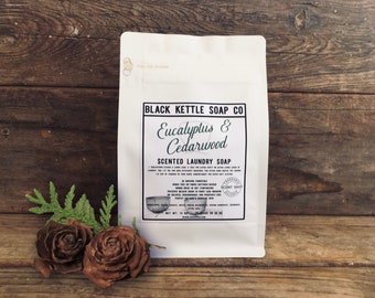Waszeep EUCALYPTUS & CEDERHOUT Veganistisch, geen borax, klein zakje