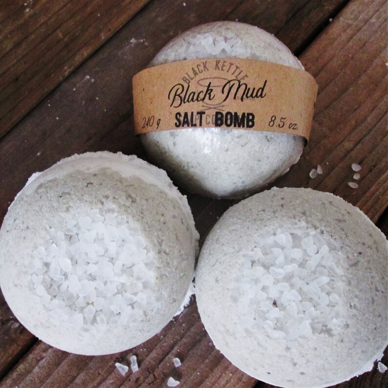 BLACK MUD Bath Bomb With Dead Sea Mud Etsy