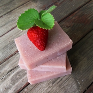 Organic Strawberry Soap THE FARMER&quot;S DAUGHTER-Handmade Soap-Palm Free Soap