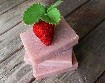 Organic Strawberry Soap THE FARMER"S DAUGHTER-Handmade Soap-Palm Free Soap