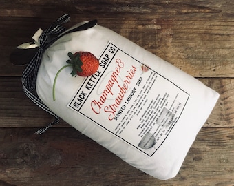 CHAMPAGNE & STRAWBERRIES Laundry Soap 5# Cloth Bag