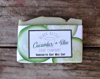 Cucumber Soap CUCUMBER ALOE Goat Milk Soap - Palm Free