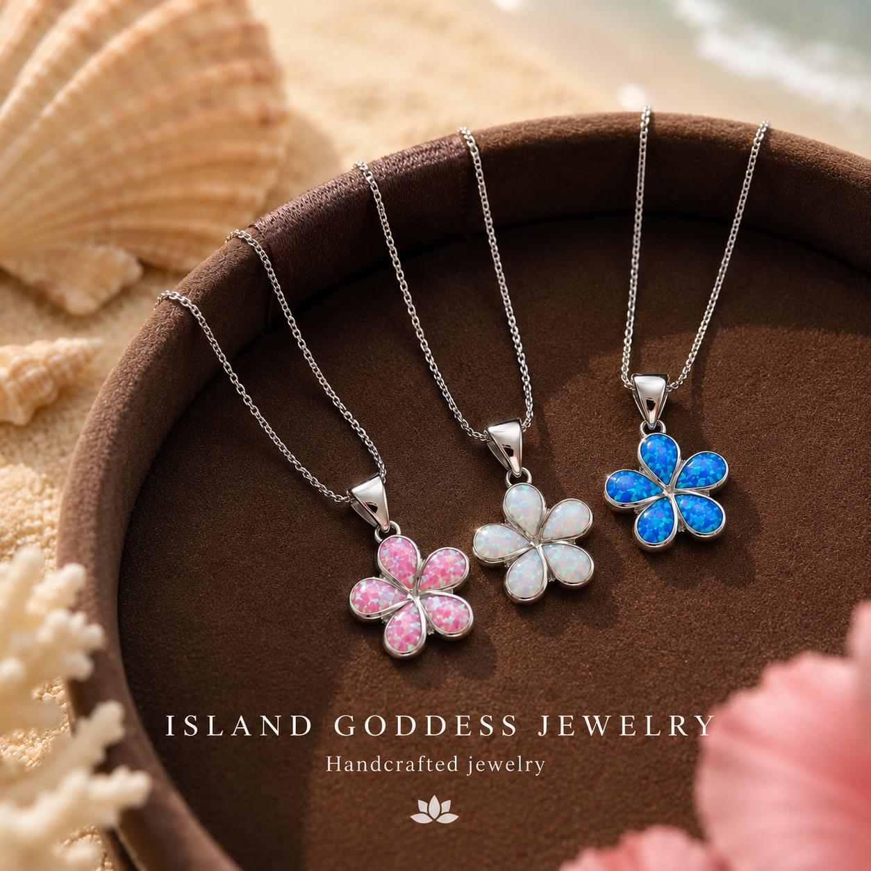 Plumeria Opal Necklace - Etsy