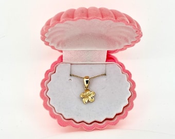 14K Solid Gold Plumeria Pendant Flower Pendant Necklace Gold Pendant Birthday Gift for her Gift for Mom Flower Necklace
