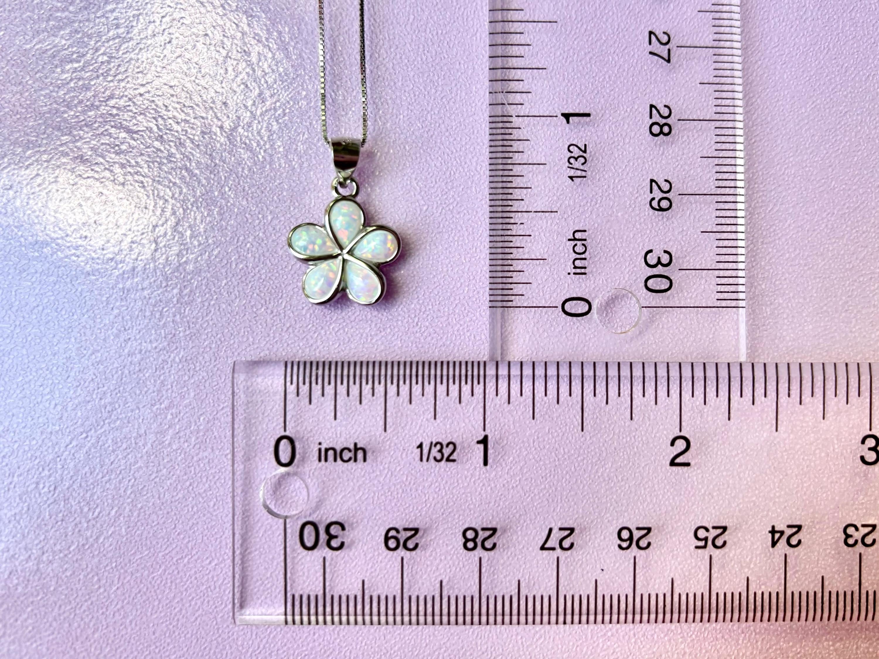 Collar Con Colgante De Plumeria De 15 Mm Y Circonita Cúbica De Plata Esterlina 925 Quilates De Estilo Hawaiano. - España