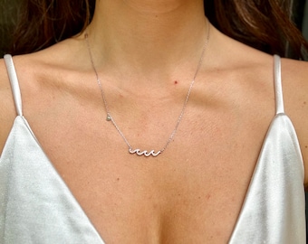 Hawaiian Wave Necklace 925 Sterling Silver Tarnish Free with Cute Shell Charms Oceanlover Gift for her Dainty Necklace Bridesmaid Beach Gift