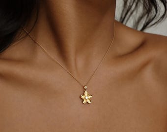 Flower Necklace - Plumeria Necklace - Gift for Her - Hawaii - Daisy Necklace