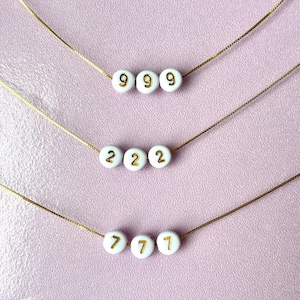 Angel Numbers Necklace - 000 111 222 333 444 555 666 777 888 999  Necklace Number Necklace Angel Necklace Birthday Gift for her