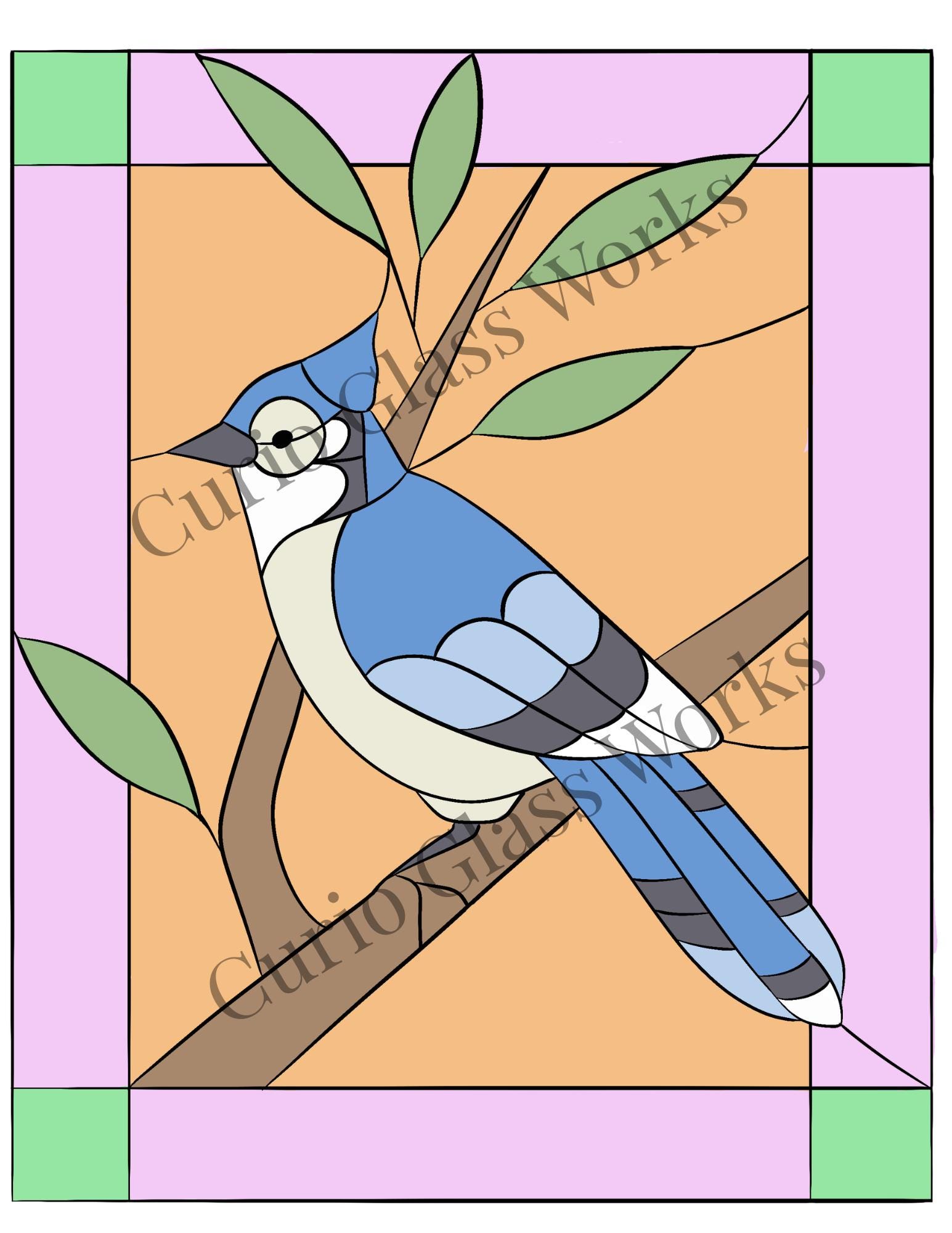Blue Jay | Stained Glass Pattern | Digital Download - Etsy