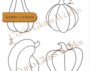 Assorted Pumpkins | Stained Glass Pattern | Digital Download