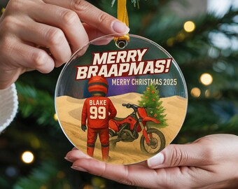 Adorno de motocross personalizado para niños / Regalo de Navidad