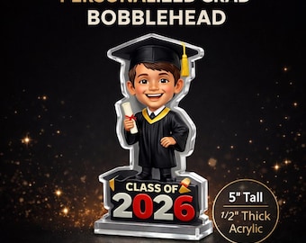 Estatua de graduado de la promoción de 2026 / Decoración de graduación / Regalo para niño o niña