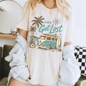 Let’s Get Lost Png, Tropical Beach Vacation Png, Surf Van Summer Striped Png, Coastal Retro Summer Png, Summer Vacation Png