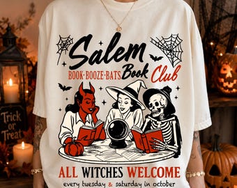Witches Salem Png, Spooky Girl Reading Png, Book Lover Halloween Design, Witches Salem Png, Massachusetts Halloween Design