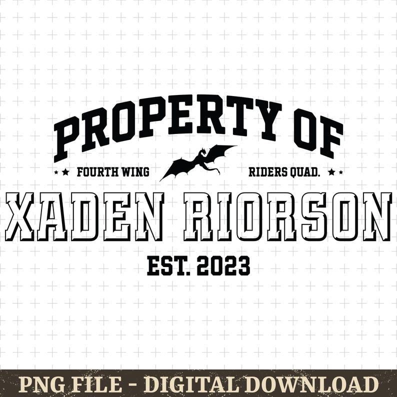 Xaden Riorson Png Svg, Fourth Wing Png, Bookish Fantasy Design, Fourth Wing Xaden Riorson Png, Romantic Fantasy Book Merch image 1