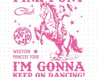 Pink Pony Club Png Svg, Country Girl, Rodeo Digital Download, Horse Girl PNG, Western Pink Art, LGBTQ Concert Tee