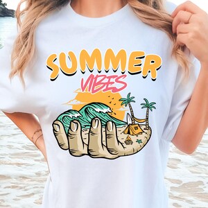 Summer Vibes Svg, Retro Beach Camping Png, Colorful Summer Clipart, Neon Summer Digital Image, Tropical Png, Instant Download Png