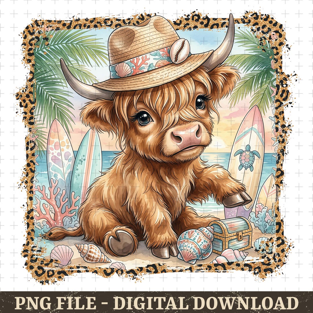 Beach Cow Pattern Background Summer Vibes Png, Highland Cow Beach Png, Summer Cow Png, Cute Cow ...