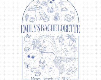 Mermaid Bachelorette Png Svg, Custom Beach Trip Design, Mermaid Bach T Shirt, Coastal Bachelorette Tees, Tropical Bach Party Comfort Colors