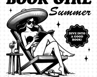 Book Girl Summer Svg png, Funny Beach Book Lover png, leesgrage png, strandsvg, trendy zomer png