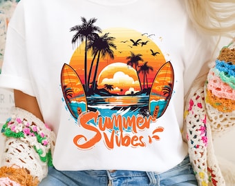 Boho Summer Vibes Png, Retro Summer Png, Beach Png, Hello Summer Png, Summer Vacation Png, Tropical Summer Sublimation