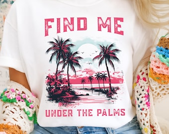 Encuéntrame en The Palms PNG, Vintage Summer Png, Beach Design Png, Palm Tree Png, Beach Vibes, Printable Retro Summer Png