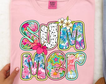 Preppy Summer Floral Png,  Retro Floral Summer Png, Summer Brushstroke Png, Hello Summer Png, Girly Summer Coquette Png, Beach Png.