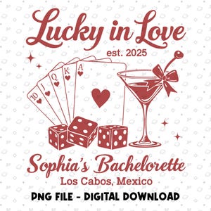 SVG PNG personalizado de Lucky In Love, despedida de soltera personalizada, despedida de soltera de boda, despedida de soltera de casino personalizada PNG